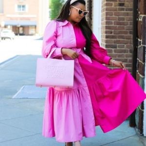 Long Sleeve Two-Tone Shirtdress - Christopher John